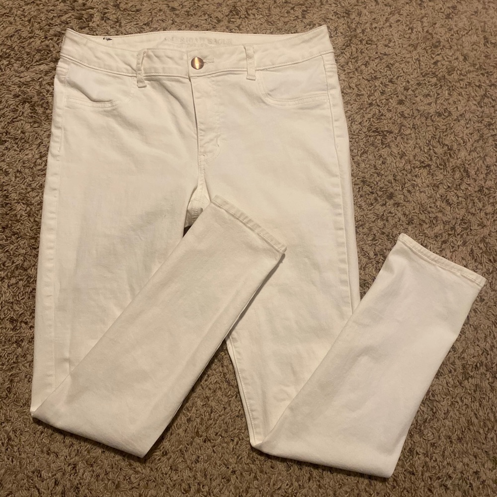Size 14L White AE Skinny Jeans